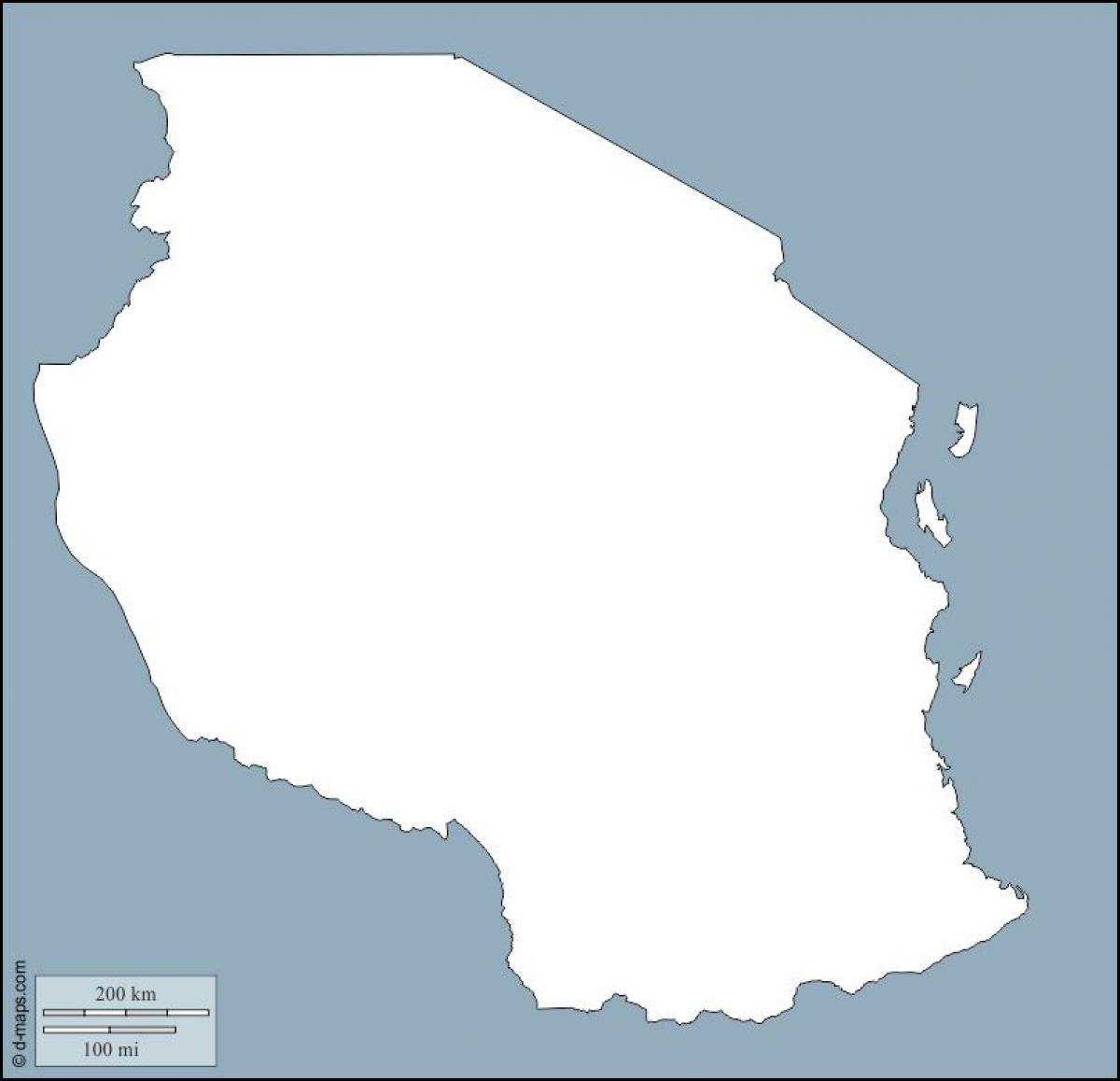 નકશો તાંઝાનિયા રૂપરેખા