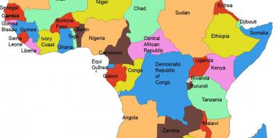 નકશો આફ્રિકા દર્શાવે તાંઝાનિયા