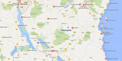 નકશો તાંઝાનિયા એરપોર્ટ 